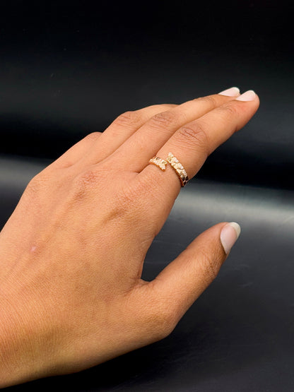 Rose Gold Plated Love Ring with Diamond TISA Silver Elegance