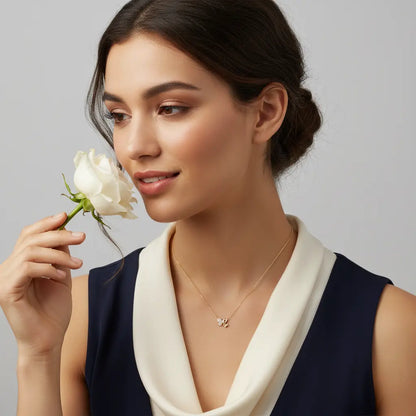 Rose Gold-Plated Sterling Silver Butterfly Necklace — Grace in Bloom TISA Silver Elegance