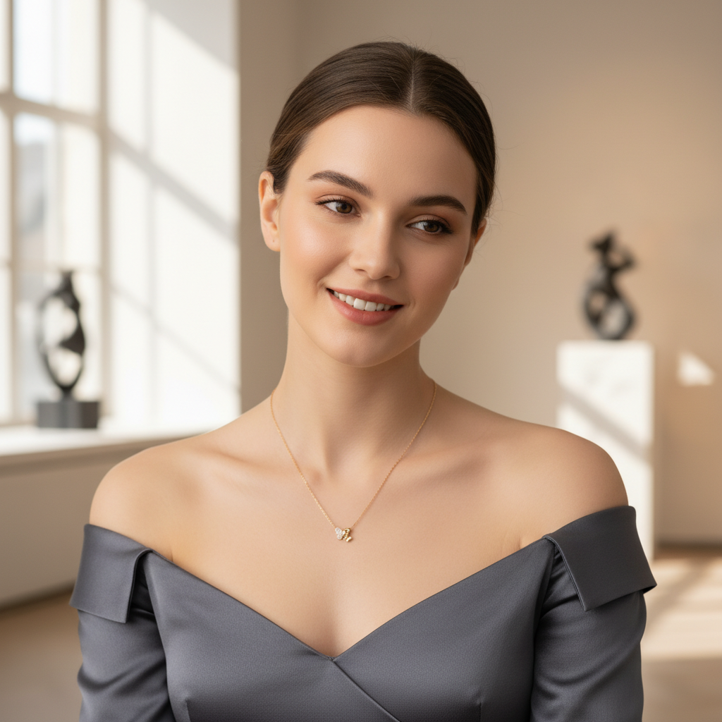 Rose Gold-Plated Sterling Silver Butterfly Necklace — Grace in Bloom TISA Silver Elegance