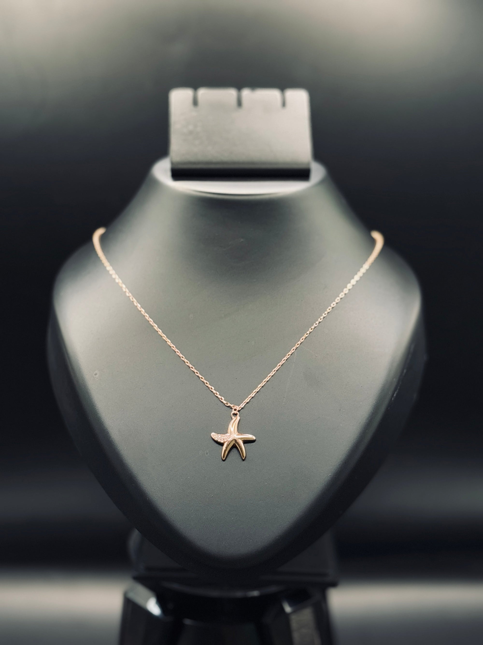 Rose Gold-Plated Silver Starfish Necklace — Ocean-Inspired Elegance TISA Silver Elegance