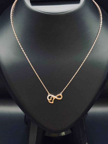 925 Sterling Silver Infinity Necklace with Rose Gold Finish | Elegant Jewellery