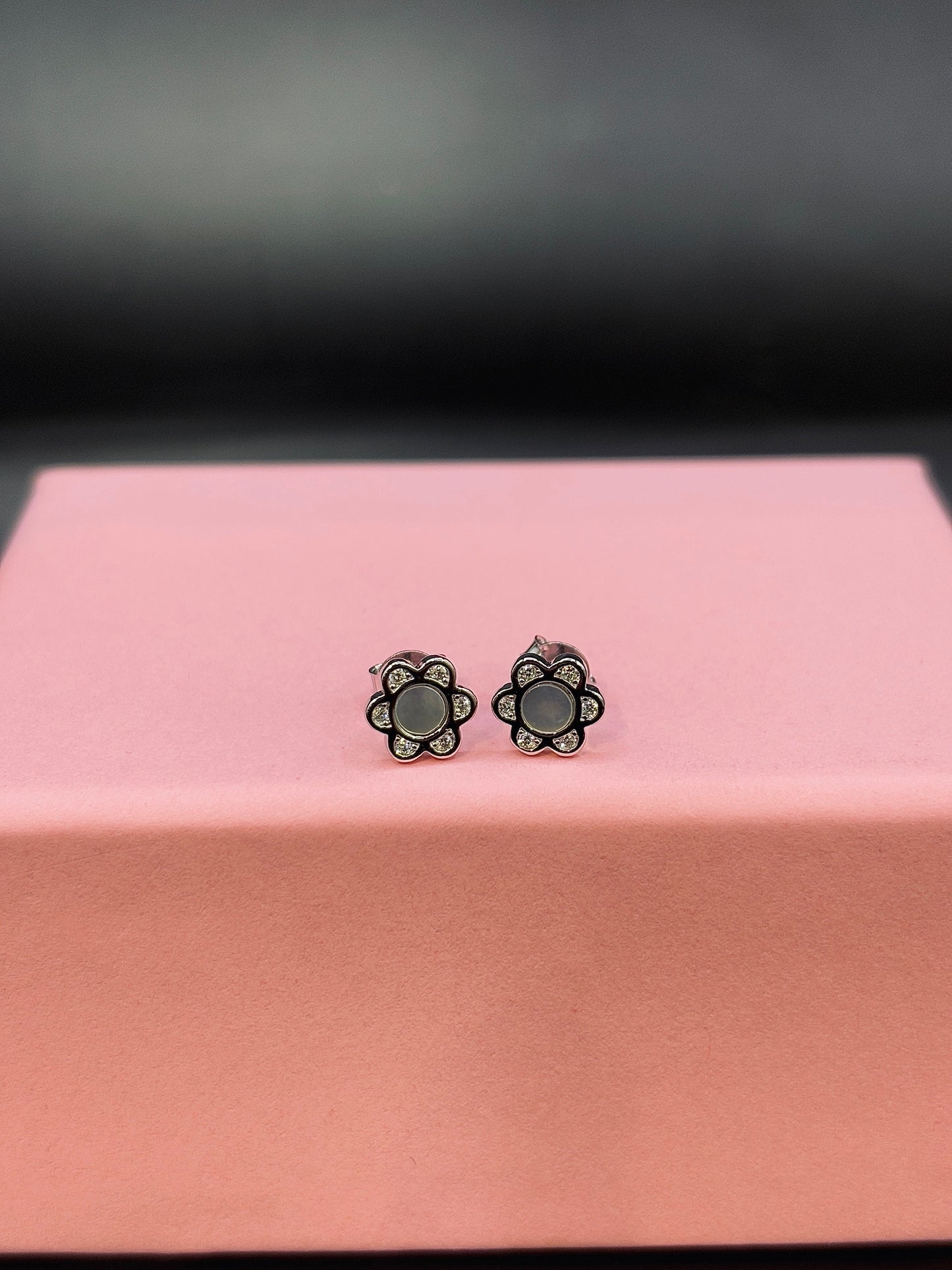 Silver Blossom Circle Stud Earring TISA Silver Elegance