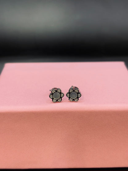 Silver Blossom Circle Stud Earring TISA Silver Elegance