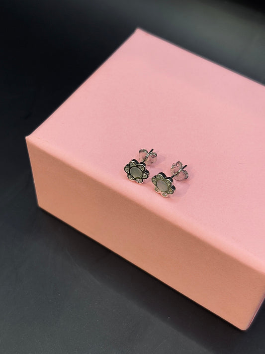 Silver Blossom Circle Stud Earring TISA Silver Elegance