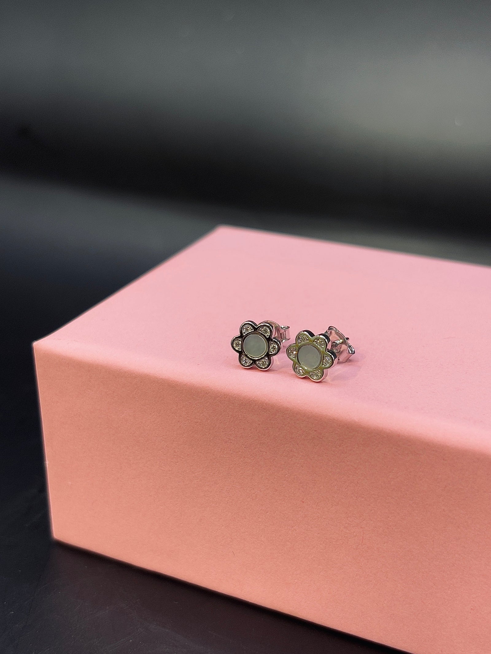 Silver Blossom Circle Stud Earring TISA Silver Elegance