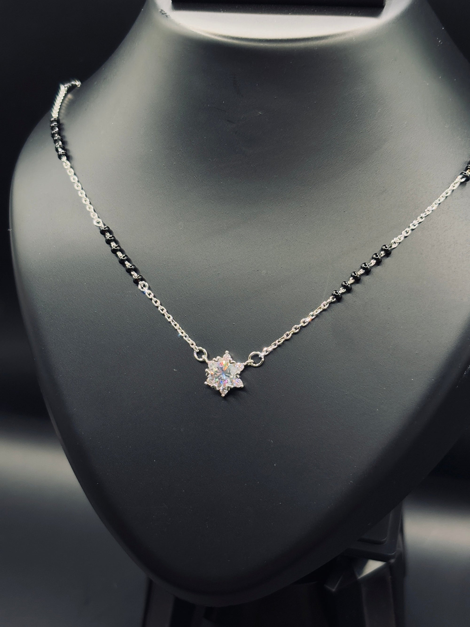 Silver Mangalsutra with Star-Shaped Pendant — Love That Shines TISA Silver Elegance