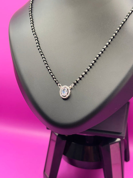 Single Solitaire Sterling Silver Mangalsutra — Timeless Simplicity TISA Silver Elegance