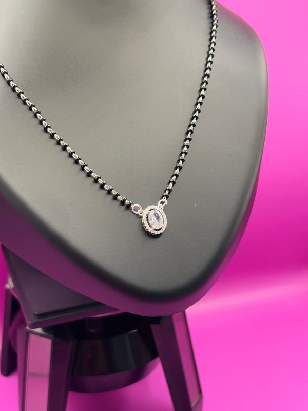 Single Solitaire Sterling Silver Mangalsutra — Timeless Simplicity TISA Silver Elegance