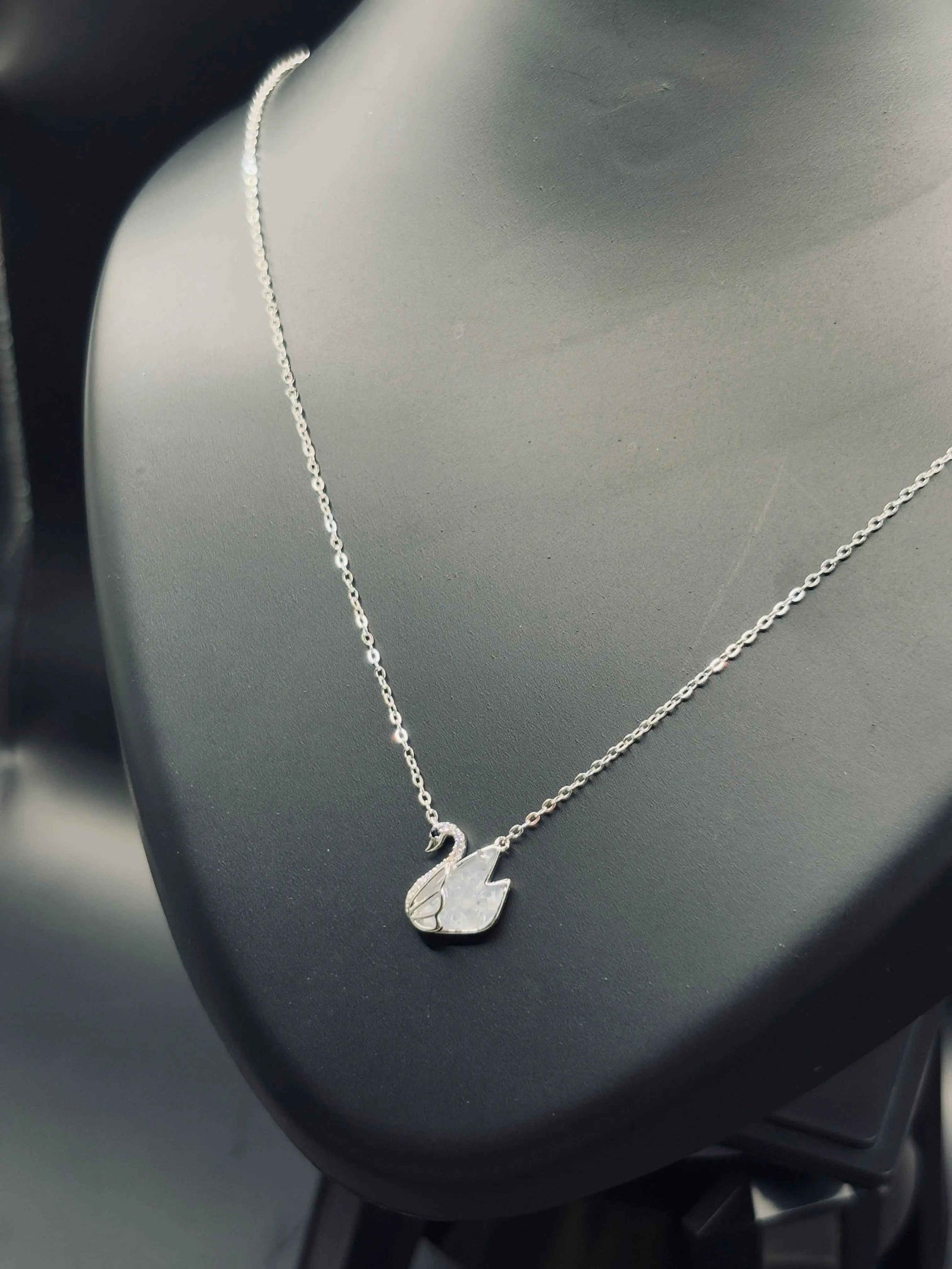 Sparkling Silver Beloved Swan Necklace — A Symbol of Eternal Love