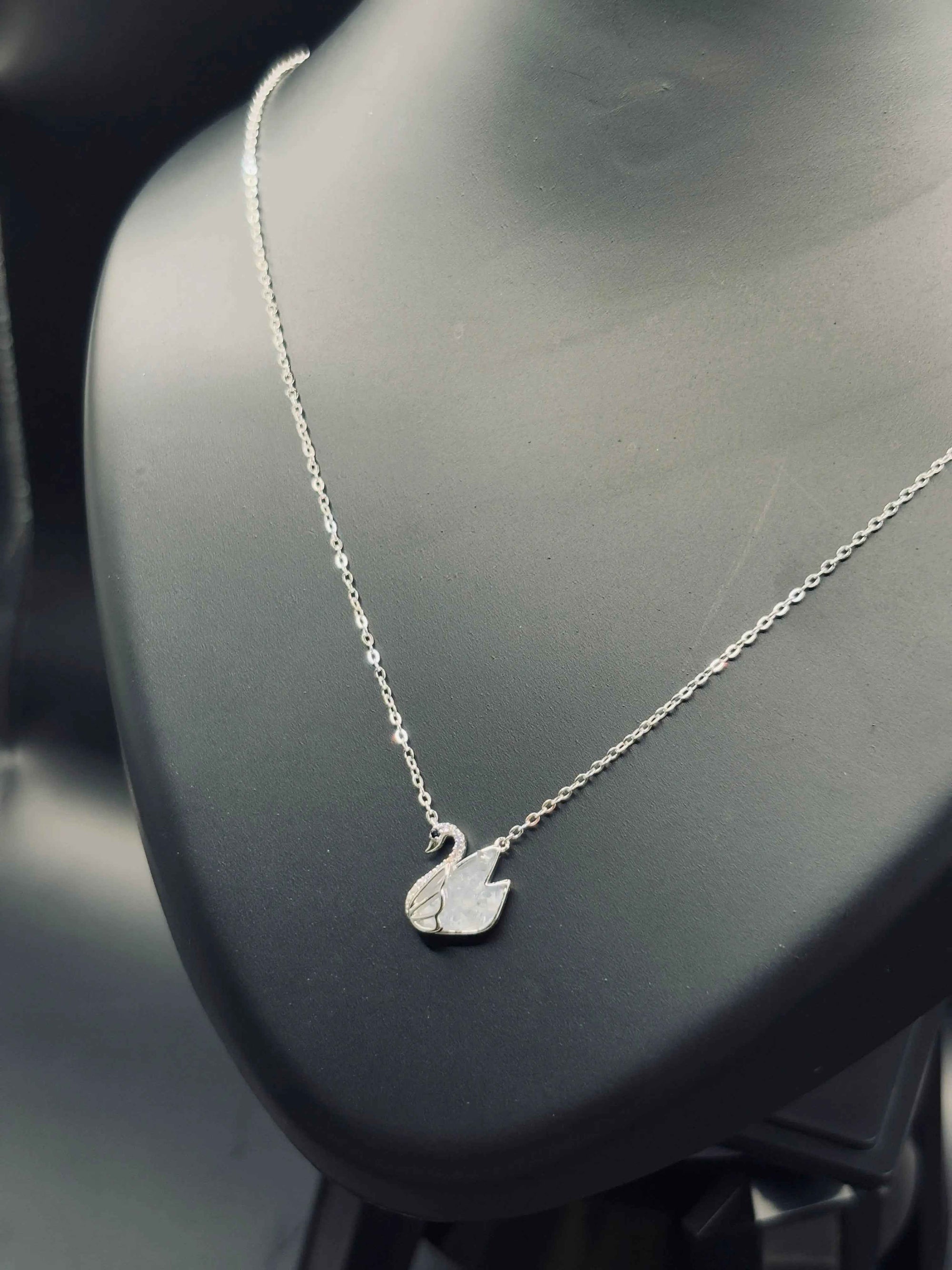 Sparkling Silver Beloved Swan Necklace — A Symbol of Eternal Love