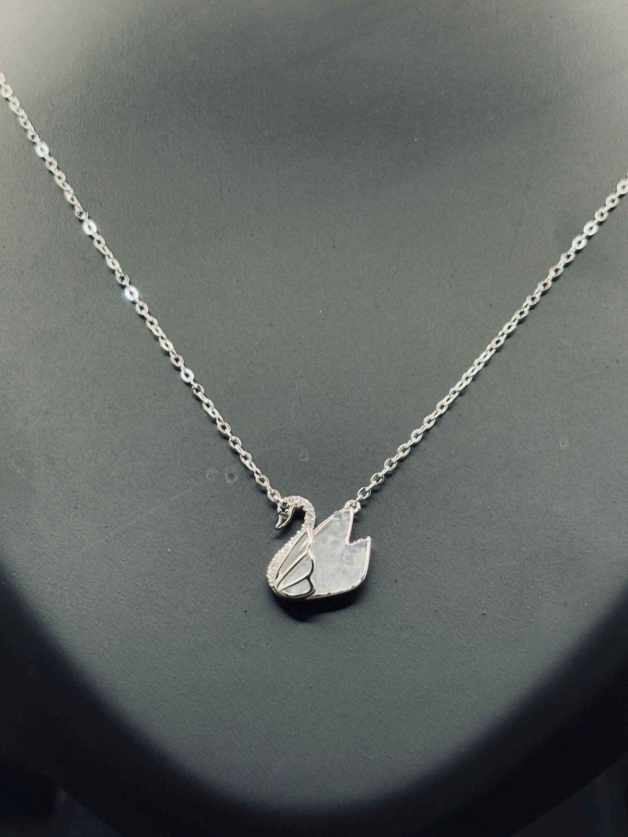 Sparkling Silver Beloved Swan Necklace — A Symbol of Eternal Love
