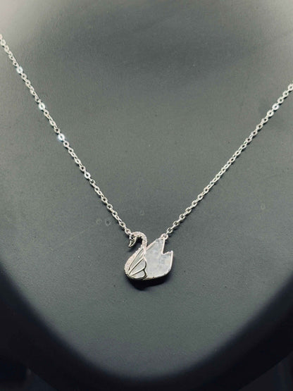 Sparkling Silver Beloved Swan Necklace — A Symbol of Eternal Love
