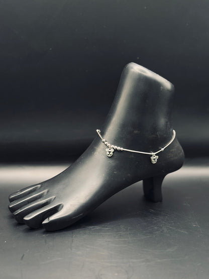 Sparkling Silver Mickey Mouse Anklet TISA Silver Elegance