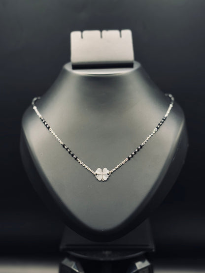 Sparkling Silver Dazzling Heart Mangalsutra — Love That Glows TISA Silver Elegance