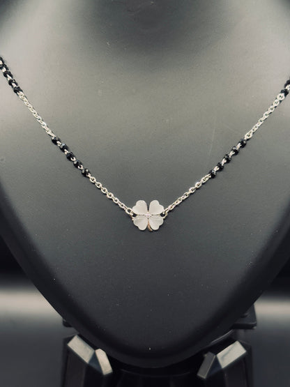 Sparkling Silver Dazzling Heart Mangalsutra — Love That Glows TISA Silver Elegance