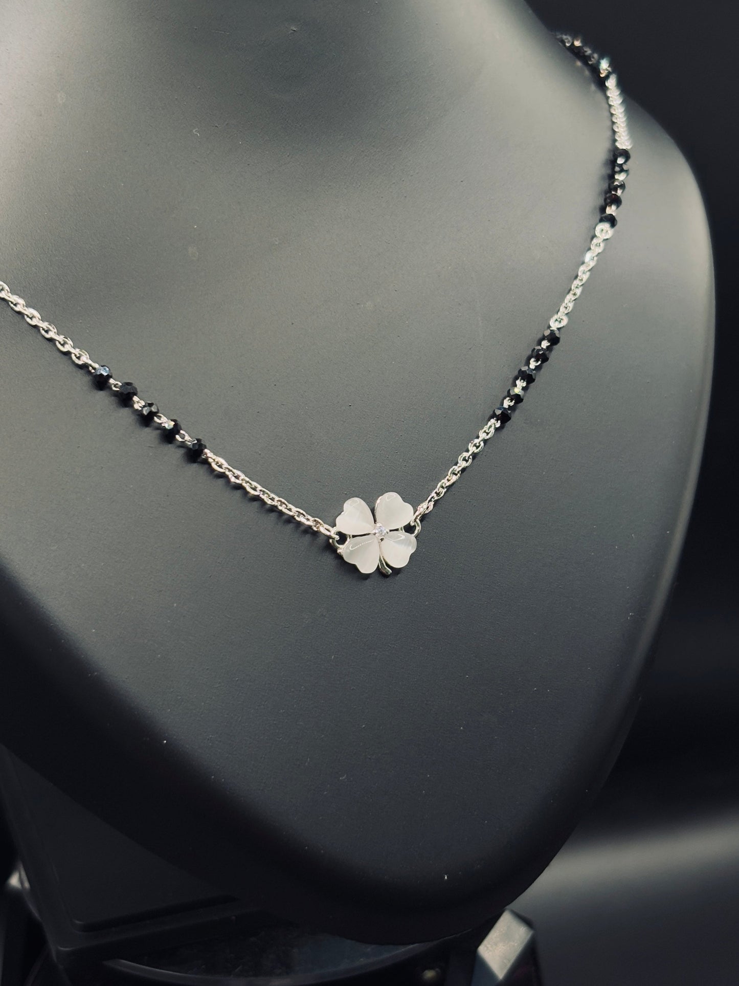 Sparkling Silver Dazzling Heart Mangalsutra — Love That Glows TISA Silver Elegance