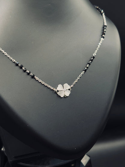 Sparkling Silver Dazzling Heart Mangalsutra — Love That Glows TISA Silver Elegance