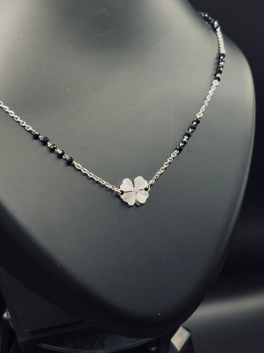 Sparkling Silver Dazzling Heart Mangalsutra — Love That Glows TISA Silver Elegance