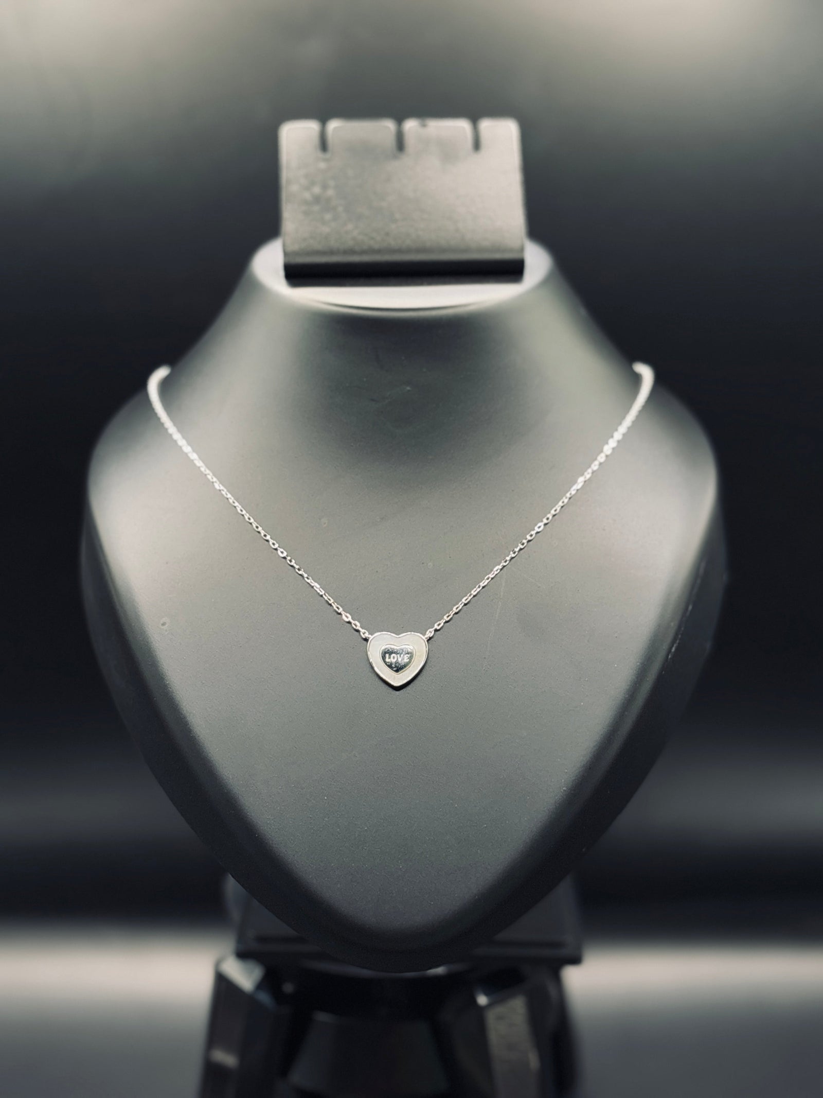 Sparkling Silver Love Engraved Pendant Necklace — Words from the Heart TISA Silver Elegance