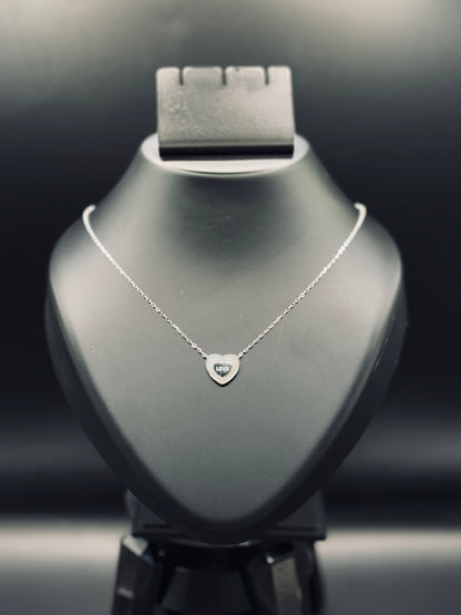 Sparkling Silver Love Engraved Pendant Necklace — Words from the Heart TISA Silver Elegance