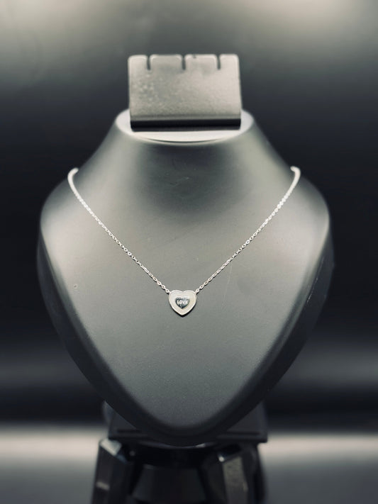 Sparkling Silver Love Engraved Pendant Necklace — Words from the Heart TISA Silver Elegance