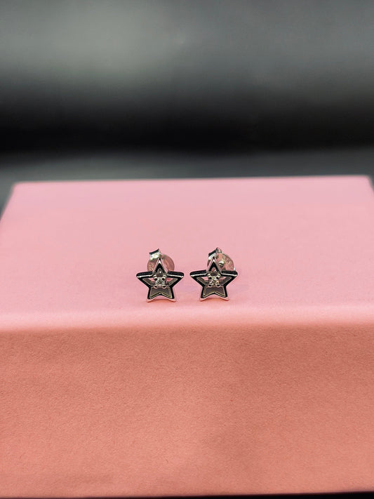 Stella Mini Silver Stud in Silver TISA Silver Elegance