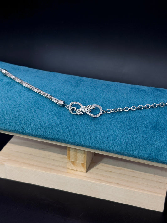 Sterling Silver Bolo Bracelet with Infinity Symbol TISA Silver Elegance
