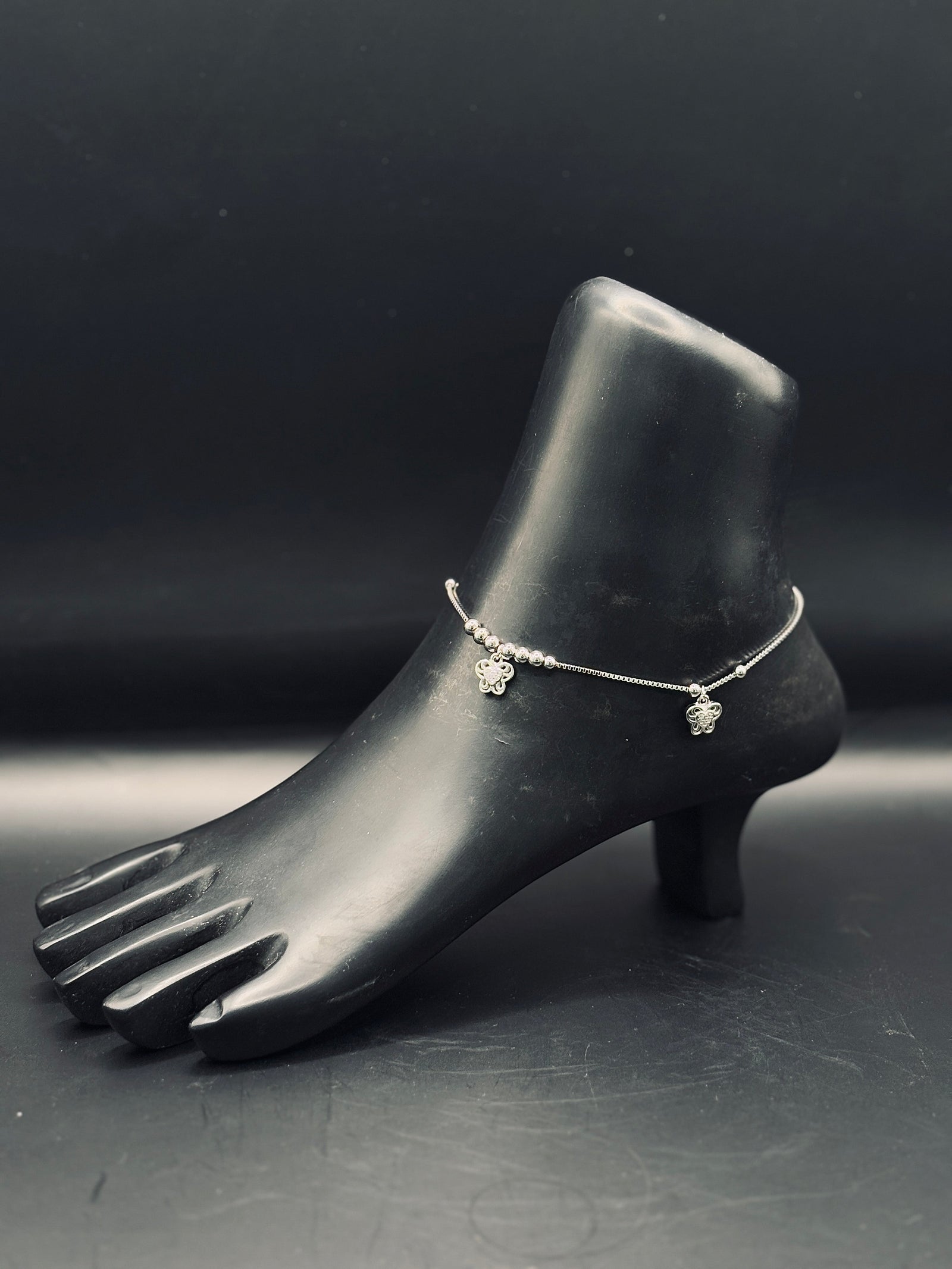 Sterling Silver Butterfly Charm Anklet TISA Silver Elegance