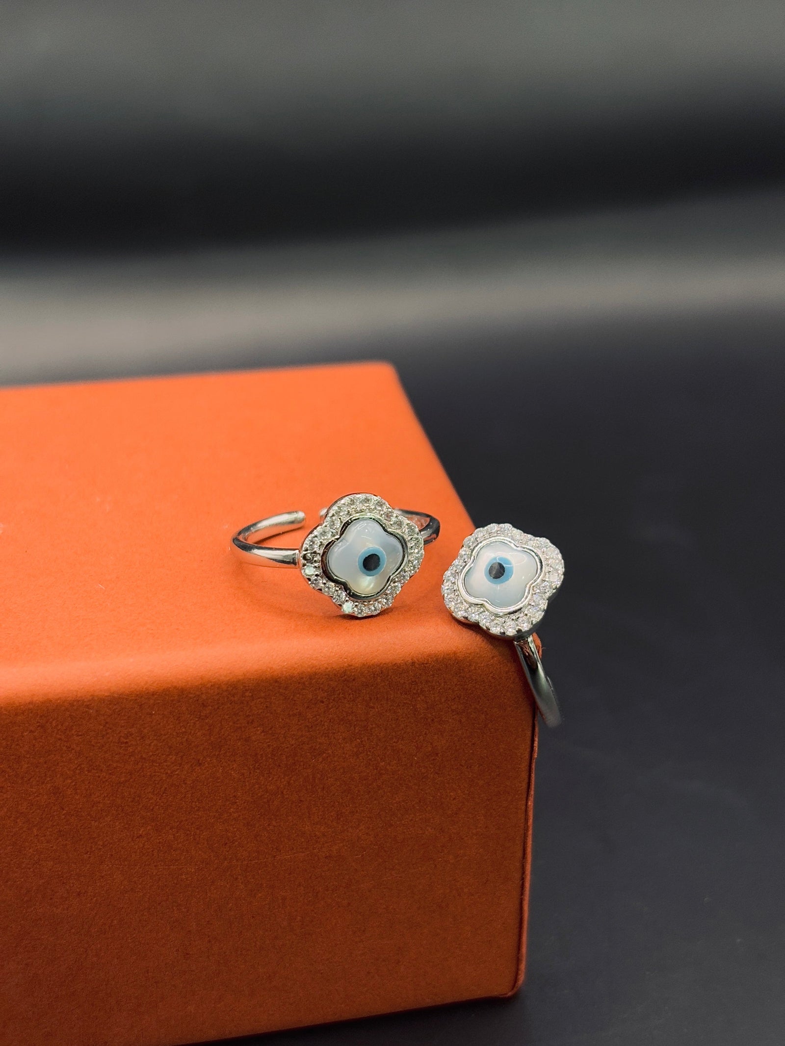 Clover Evil Eye Toe Ring in 925 Sterling Silver - Adjustable TISA Silver Elegance