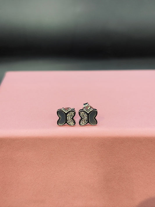 Sterling Silver Crystal Butterfly Stud Earrings TISA Silver Elegance