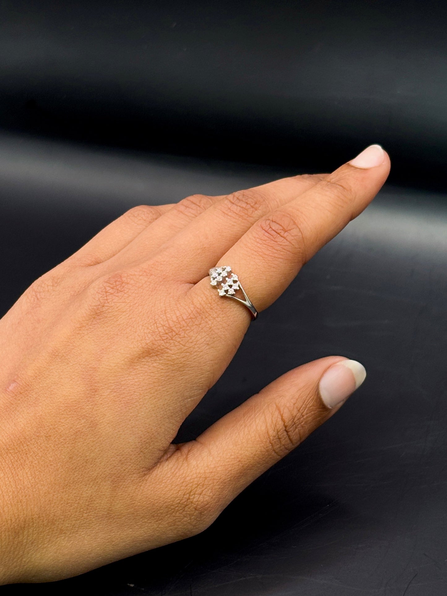 Sterling Silver CZ Stone Ring TISA Silver Elegance