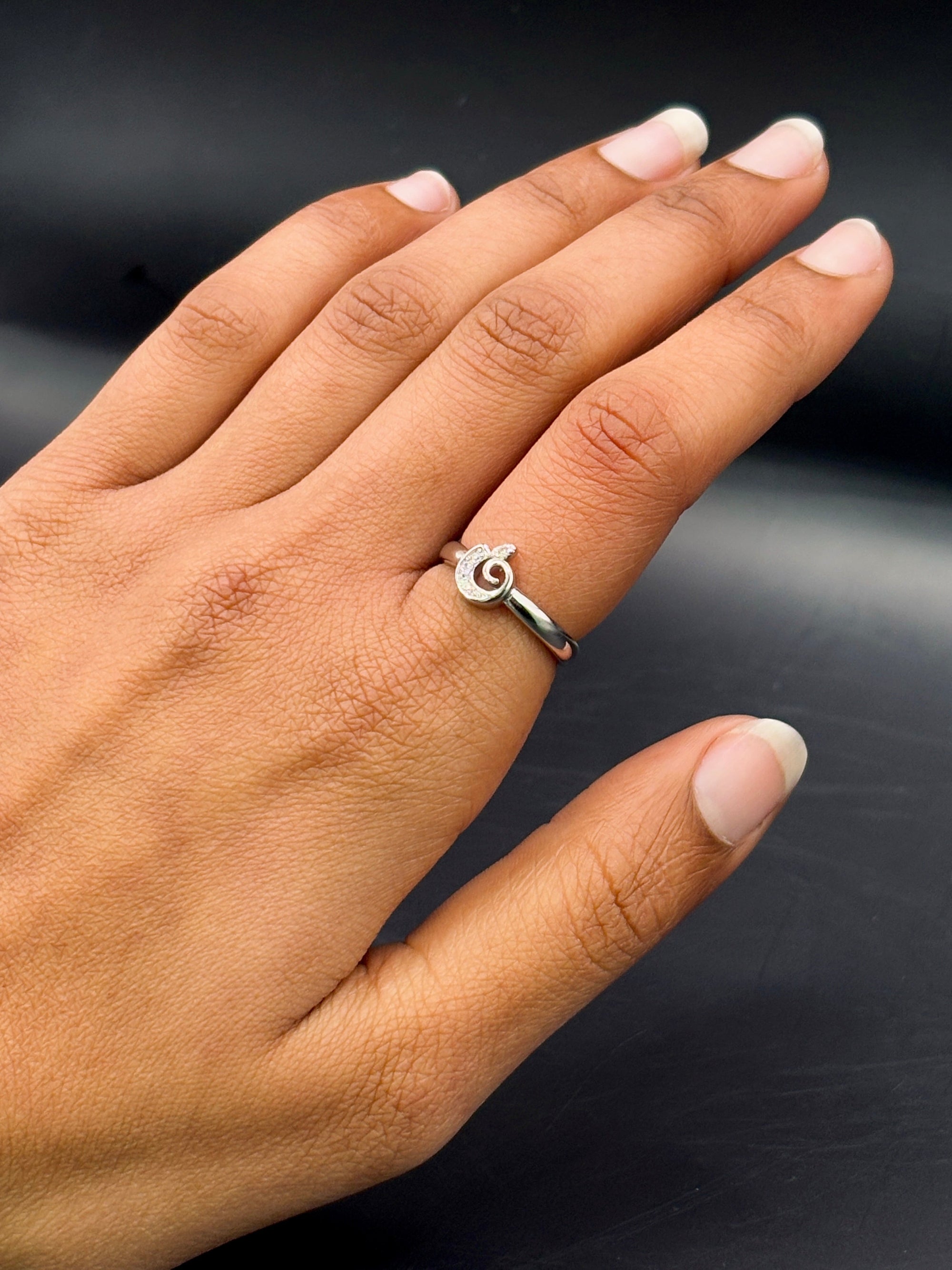 Sterling Silver Delicate Swirl Ring TISA Silver Elegance