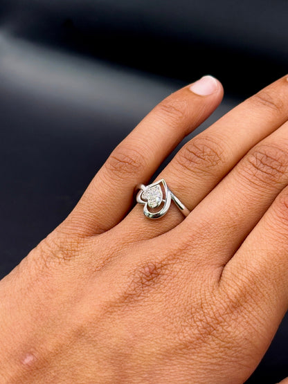 Sterling Silver Double Heart Ring TISA Silver Elegance