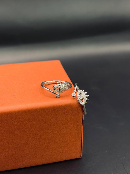 Classic Evil Eye Toe Ring in 925 Sterling Silver - Adjustable TISA Silver Elegance