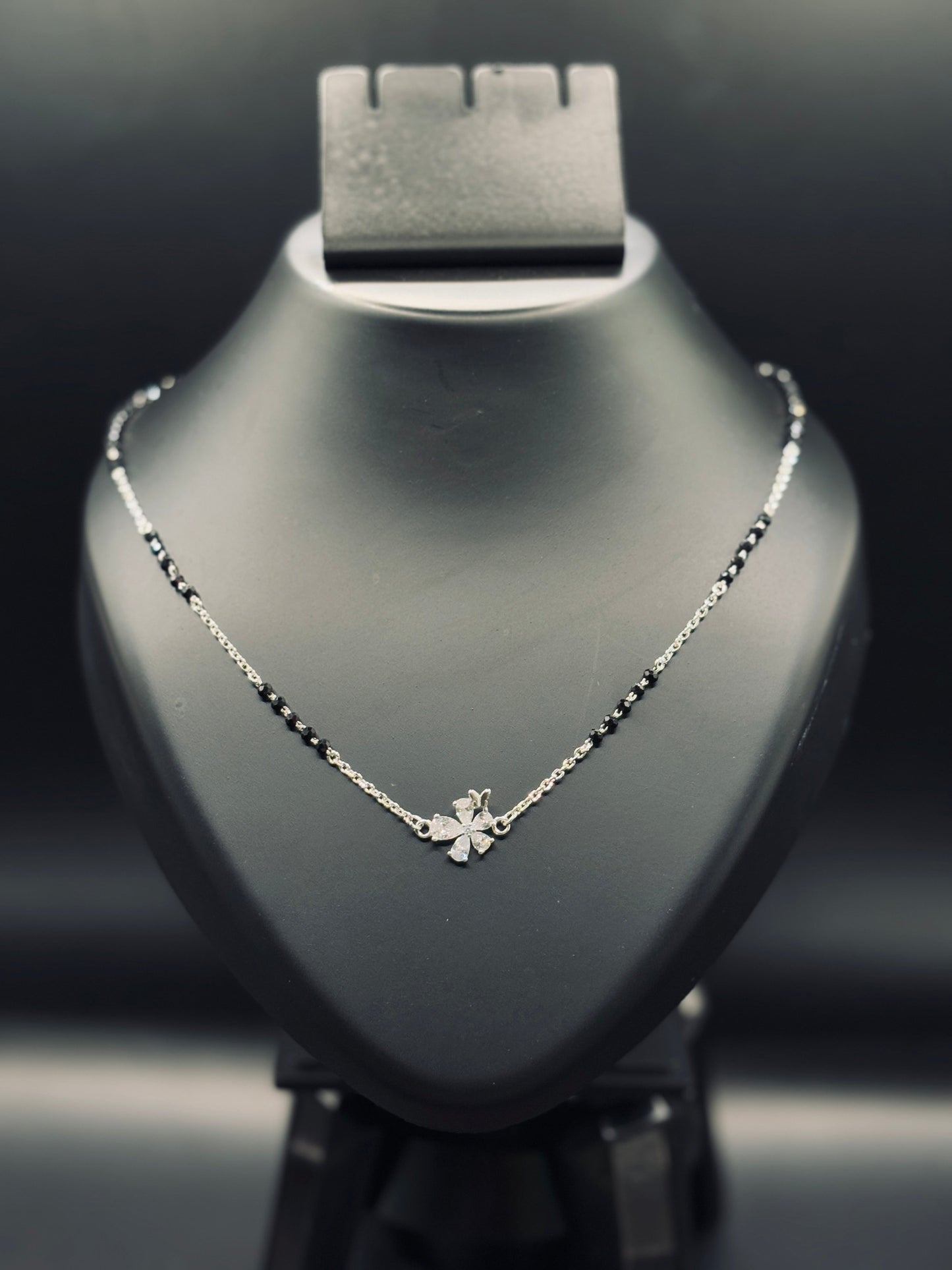 Sterling Silver Flowery Snowflake Butterfly Mangalsutra — Grace in Motion TISA Silver Elegance
