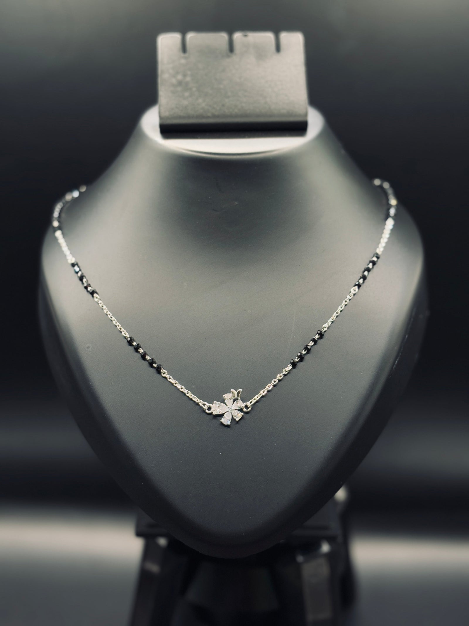 Sterling Silver Flowery Snowflake Butterfly Mangalsutra — Grace in Motion TISA Silver Elegance