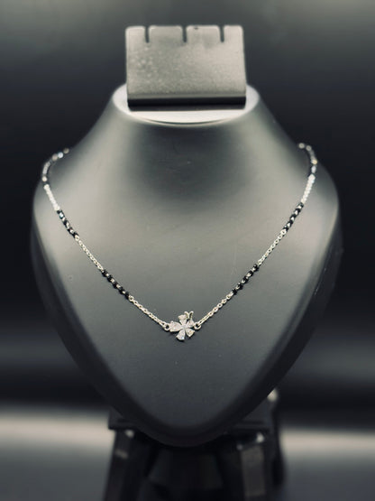 Sterling Silver Flowery Snowflake Butterfly Mangalsutra — Grace in Motion TISA Silver Elegance
