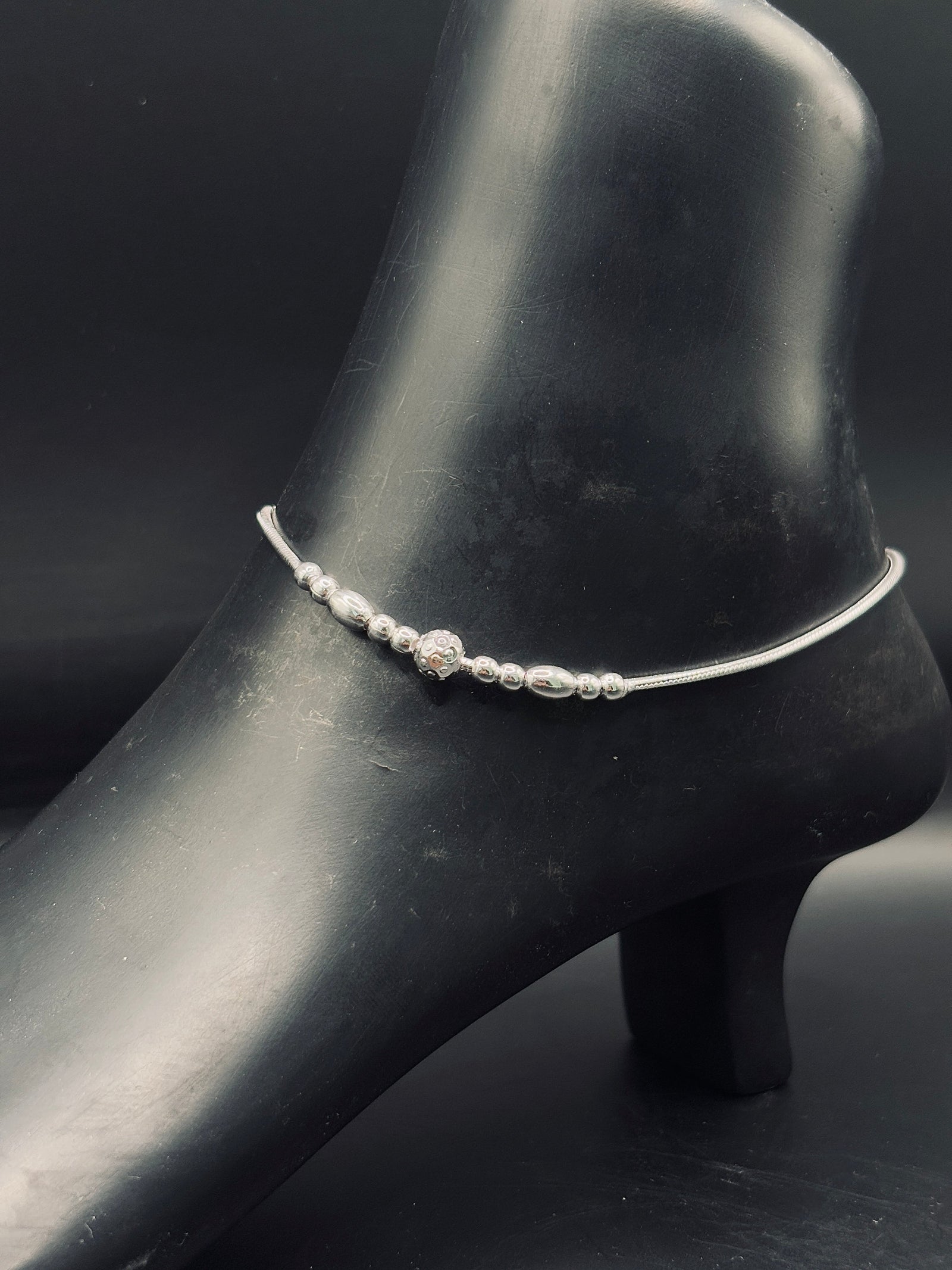 Sterling Silver Football Minimal Anklet TISA Silver Elegance