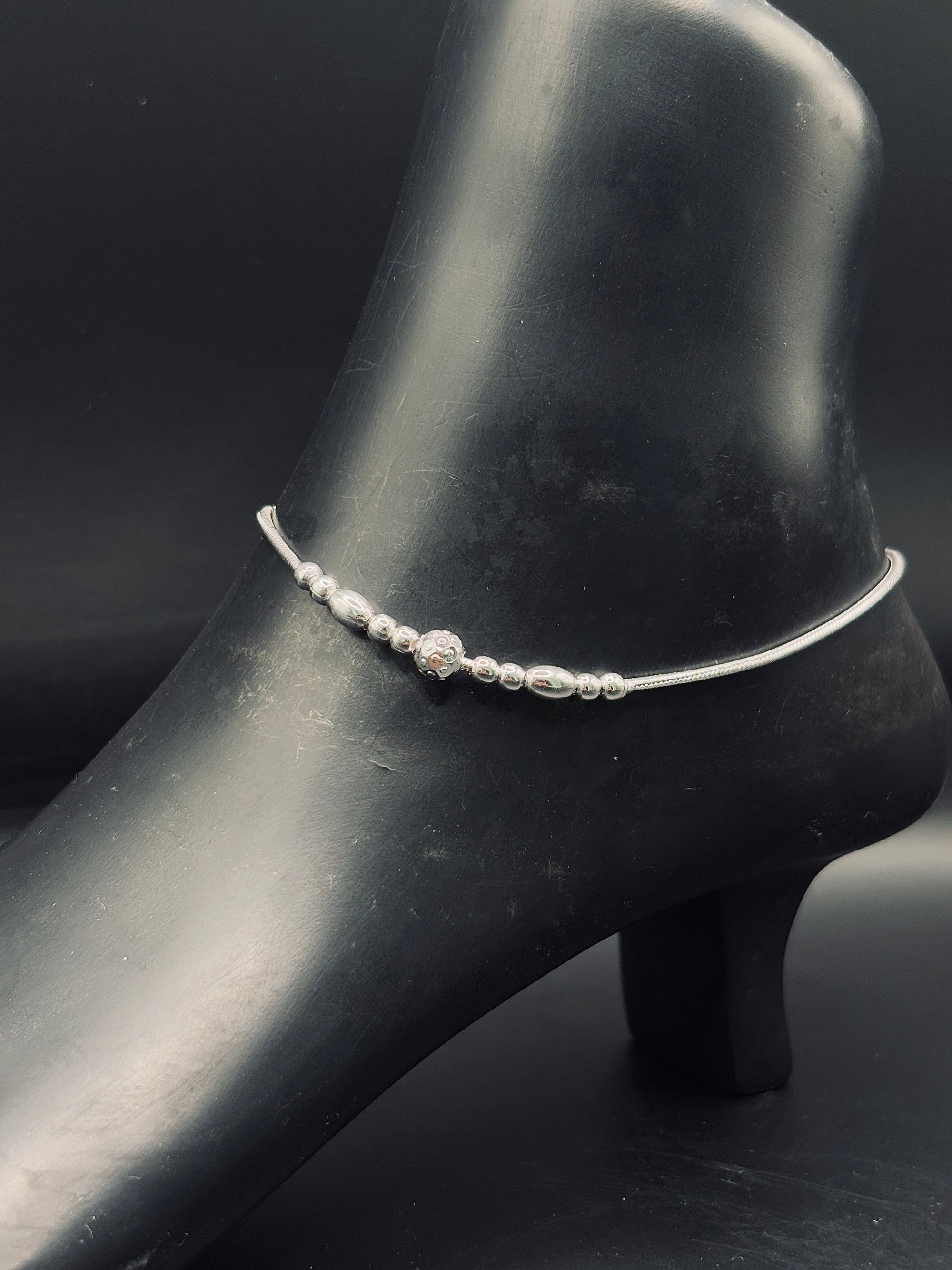 Sterling Silver Football Minimal Anklet TISA Silver Elegance