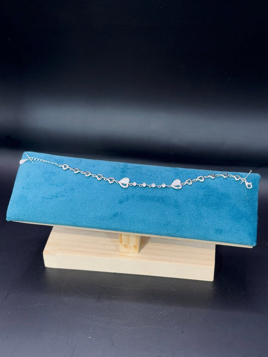 Sterling Silver Heart Lock Bracelet TISA Silver Elegance