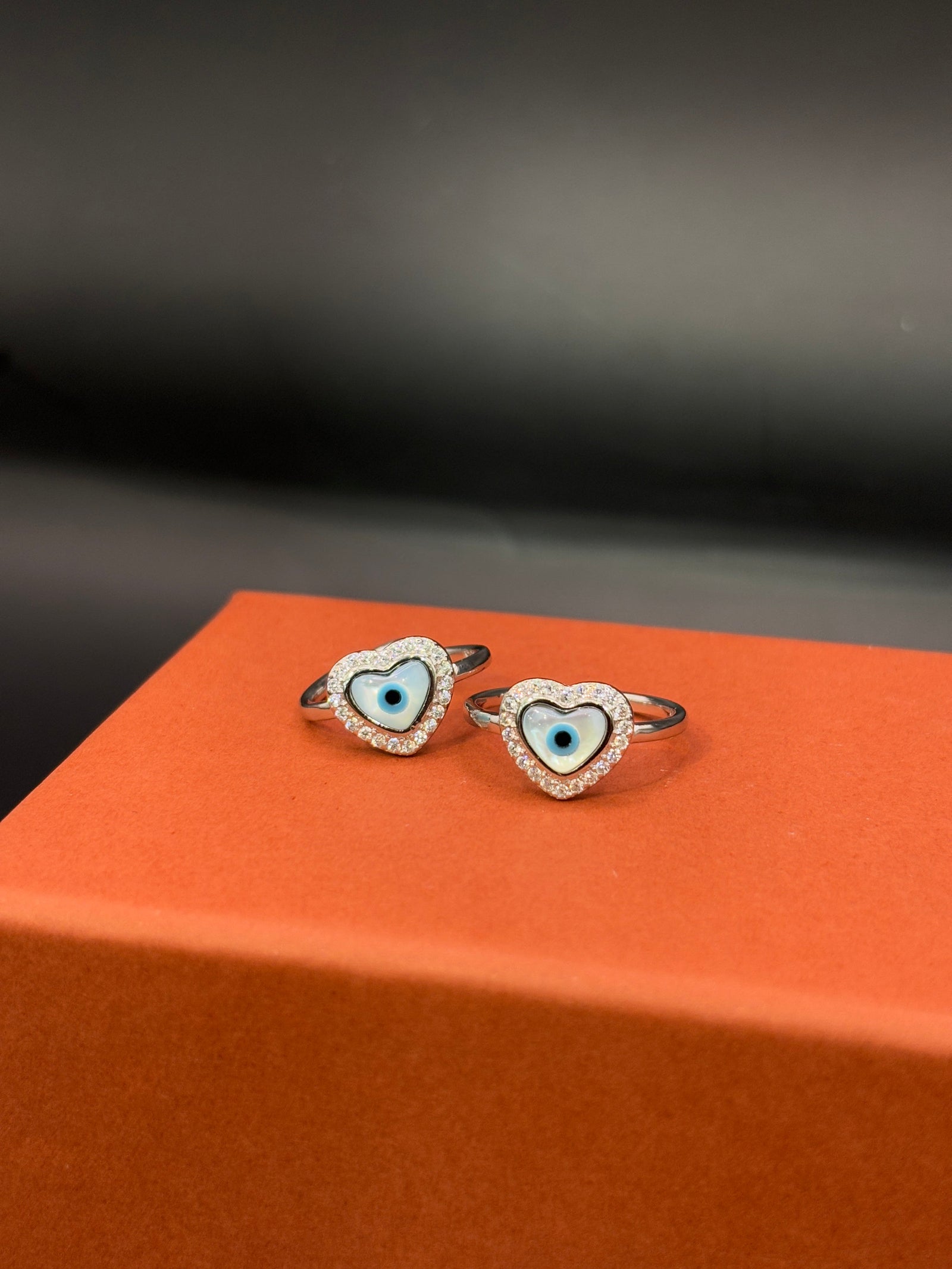 Elegant Heart Evil Eye Toe Ring in 925 Sterling Silver - Adjustable TISA Silver Elegance