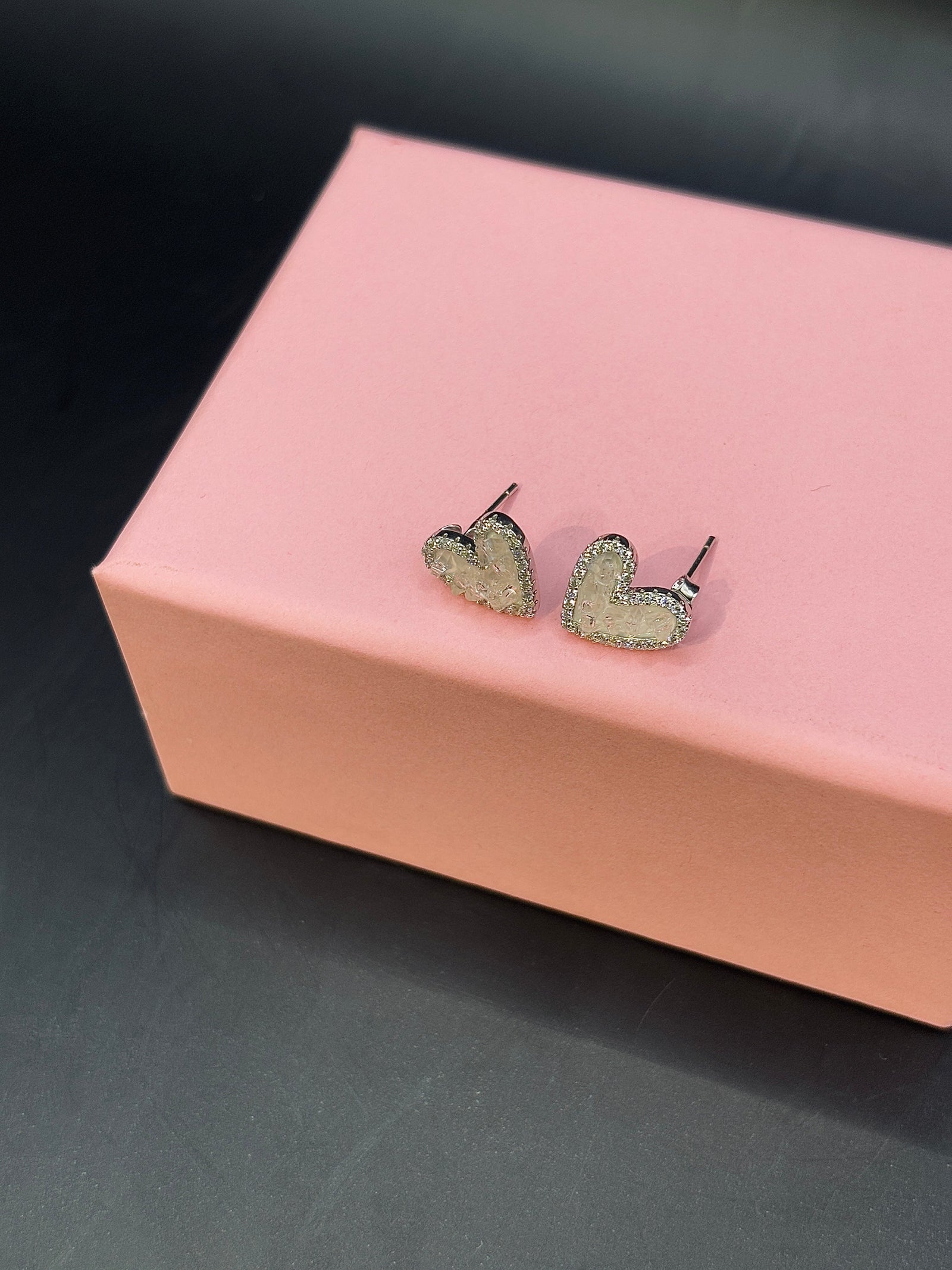 Sterling Silver Heart Shaped Silver Stud Premium TISA Silver Elegance