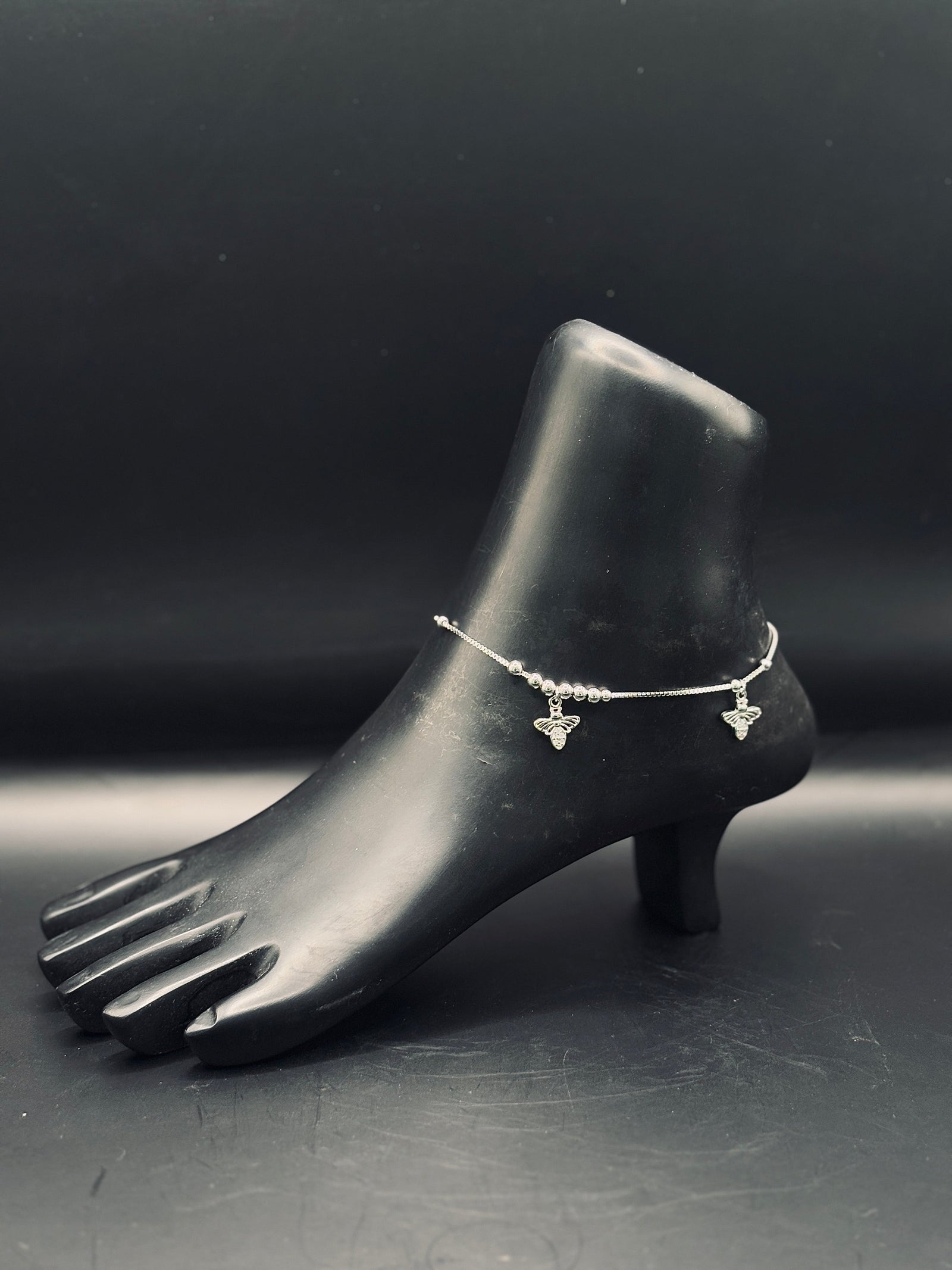 Sterling Silver Honey Bee Anklet TISA Silver Elegance