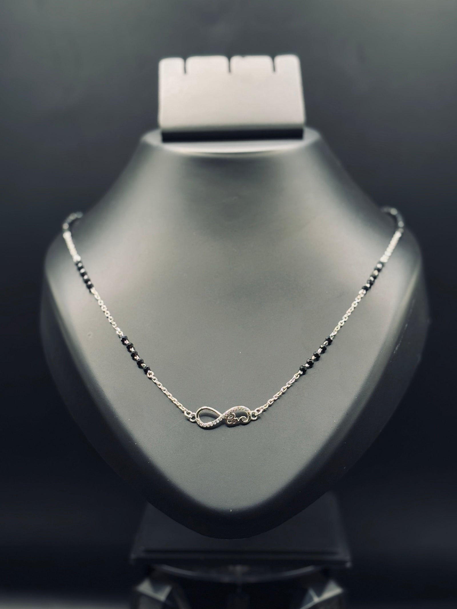 Sterling Silver Infinite Charm with Love Mangalsutra TISA Silver Elegance