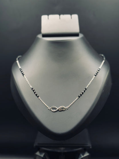 Sterling Silver Infinite Charm with Love Mangalsutra TISA Silver Elegance