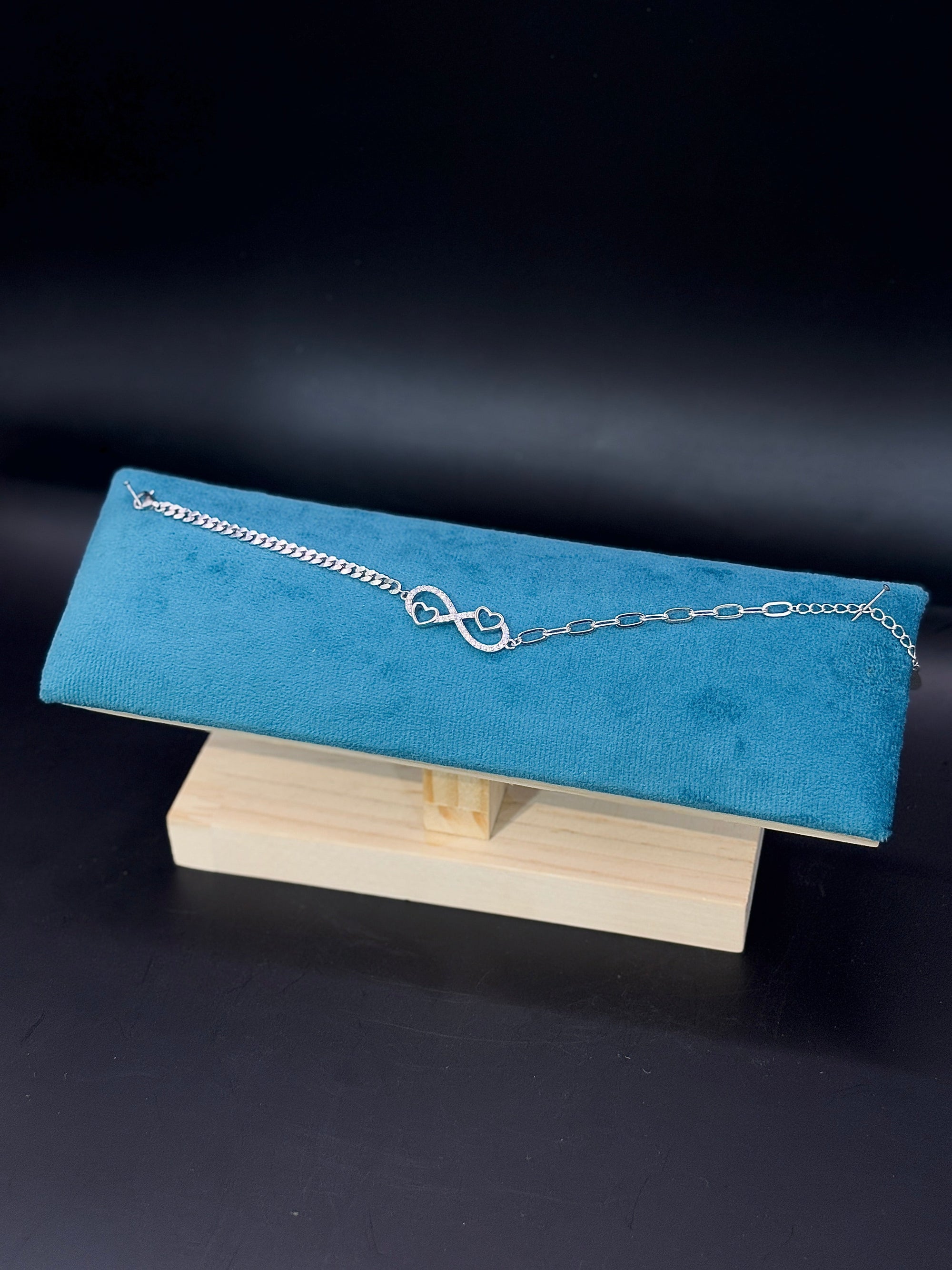 Sterling Silver Infinity Heart Bracelet TISA Silver Elegance