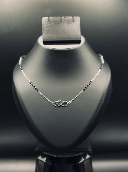 Sterling Silver Infinity Heartbeat Mangalsutra — Forever Connected TISA Silver Elegance