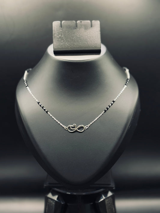 Sterling Silver Infinity Heartbeat Mangalsutra — Forever Connected TISA Silver Elegance