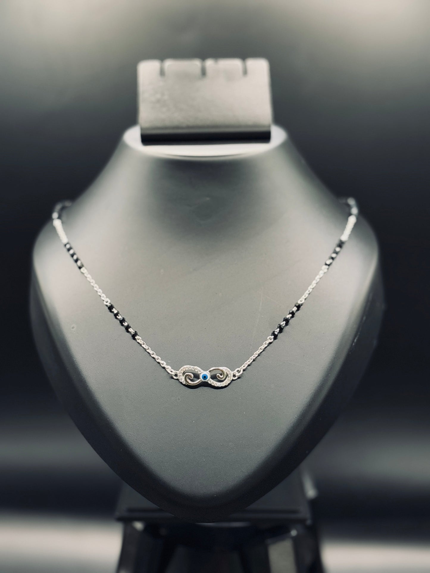 Sterling Silver Infinity Mangalsutra with Evil Eye TISA Silver Elegance