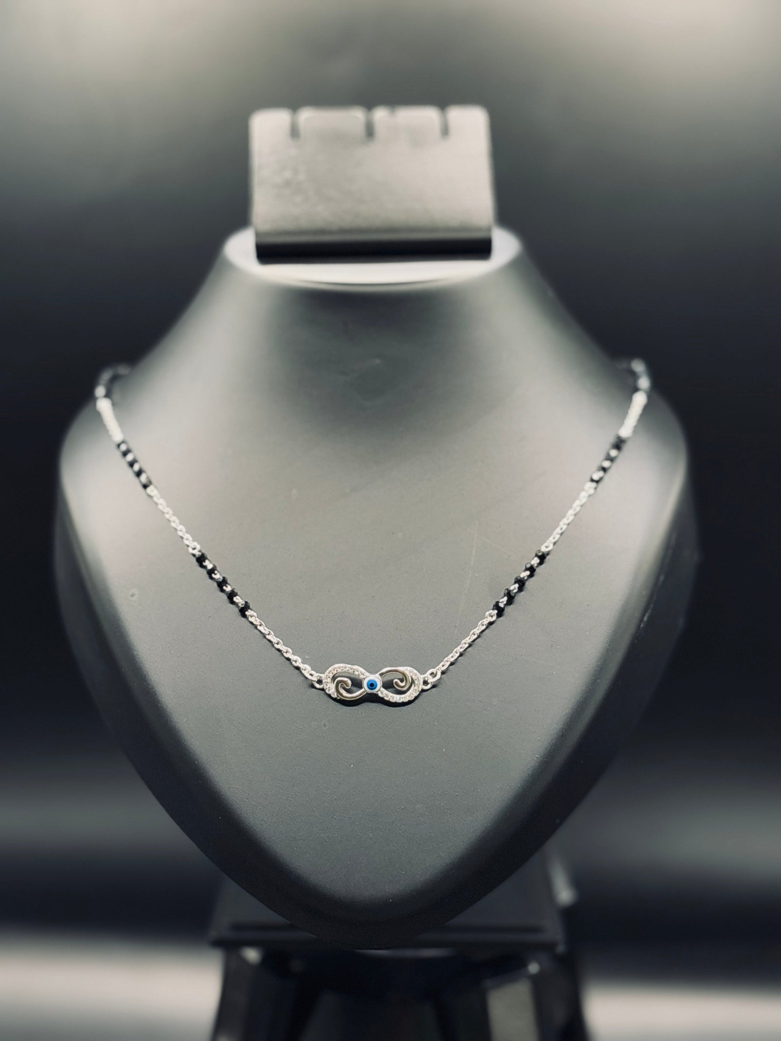 Sterling Silver Infinity Mangalsutra with Evil Eye TISA Silver Elegance